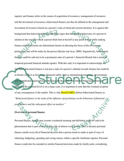 Personal Financial Planning