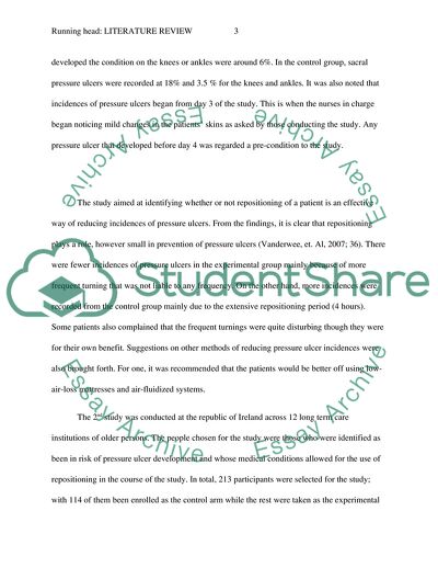 Effectiveness of Repositioning on the Incidence of Pressure Ulcers