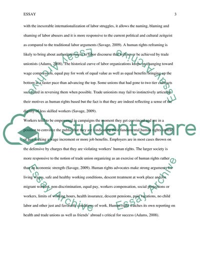 Arguments against and for Reframing Labor Rights as Human Rights