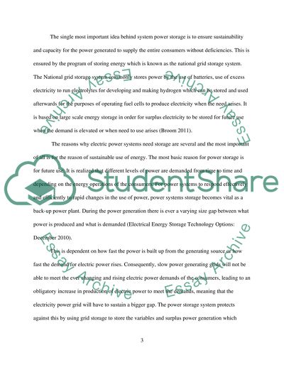 Power Storage for the National Grid