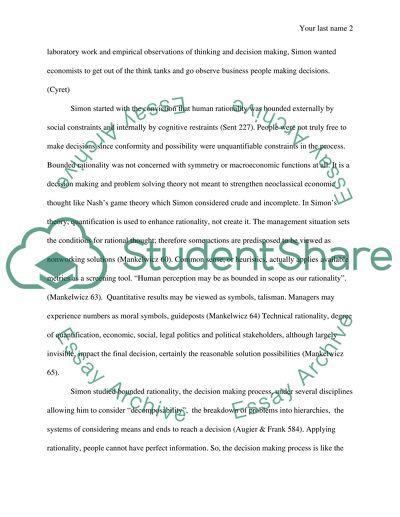 The Concept of Bounded Rationality