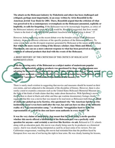 The Holocaust Industry: Reflections on the Exploitation of Jewish Suffering