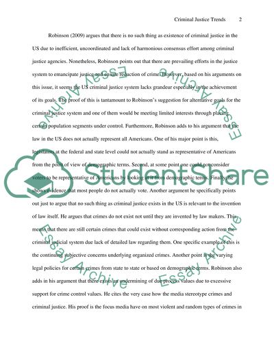 Criminal Justice Trends