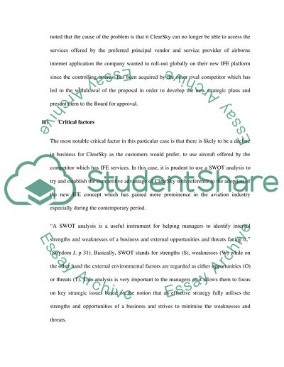 Clear sky case study