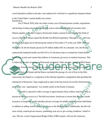 Obamas Health Care Reform 2010