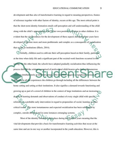 Transformative Learning in the Context of Children and Youth Education