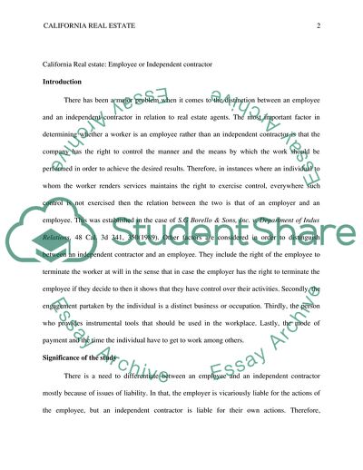 California Real Estate: Employee or Independent Contractor