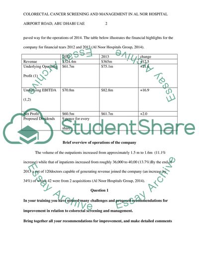 Colorectal Cancer Screening and Management in AL Noor Hospital Airport Road