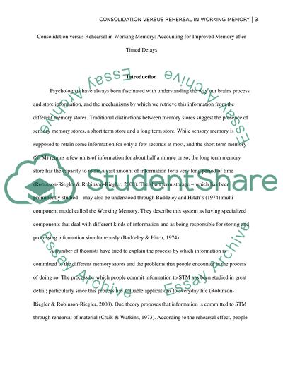 Accounting For Improved Memory After Timed Delays