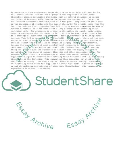 Operations and Supply Chain Management