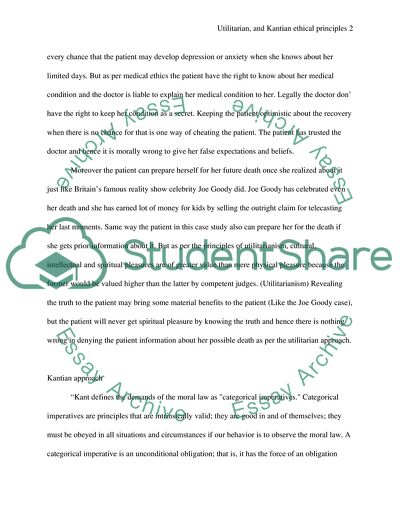 Utilitarian, and Kantian Ethical Principles