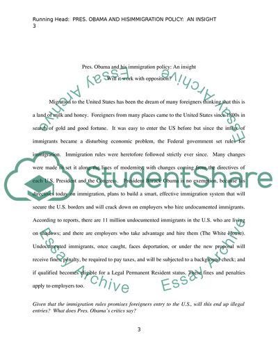 President Obama and His Immigration Policy