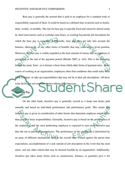 Remuneration of Employees - Incentive and Base Pay