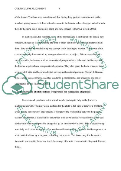 Curriculum Alignment for 3rd Grade
