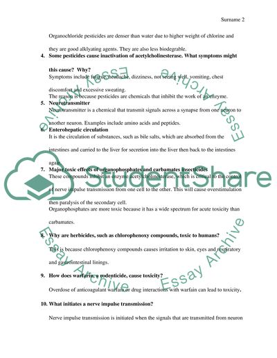 Problems of toxicology on the human organism