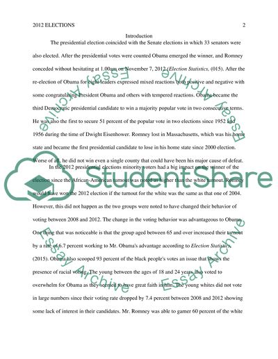 Opinion and Voting Behavior in 2012 Elections
