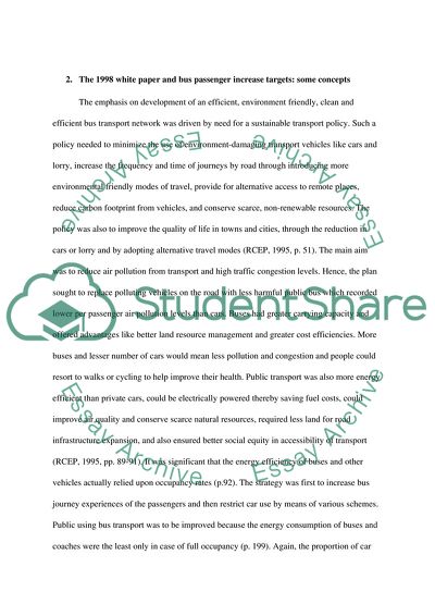 Government Policy for Increasing Bus Passenger Journeys in the UK