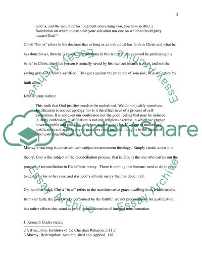 The Theological Views on Justification and Atonement