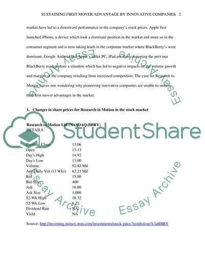 Why cant pioneering innovative companies sustain their first mover advantages