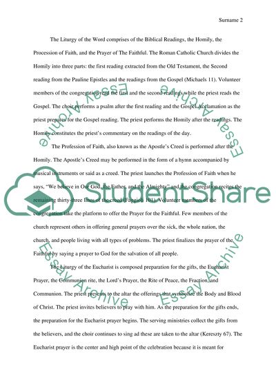 Exploring another ethnicity: Catholic mass