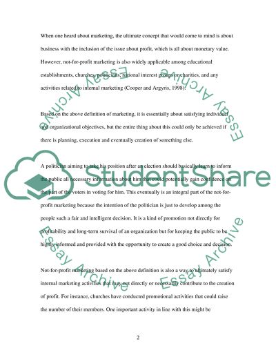 Not for profit marketing