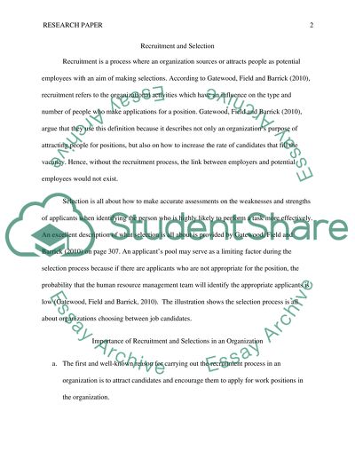 Recruitment and Selection