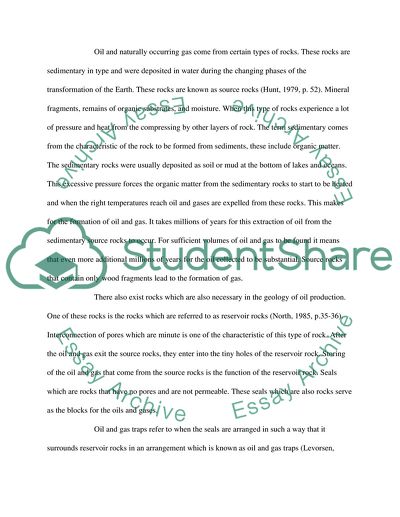 Geology formation in the oil fields