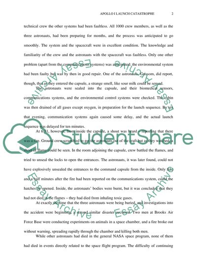 Apollo 1 launch catastrophy