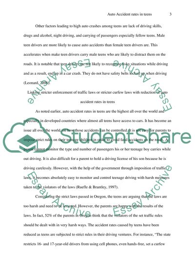 Auto Accident Rates in Teens