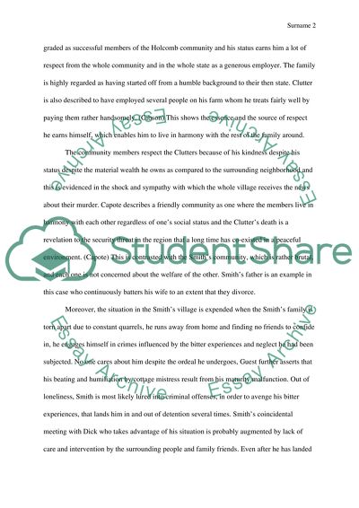 Themes of community, family, and mental illness in the book In Cold Blood by Truman Capote