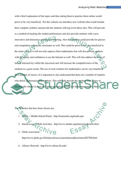 EEd 403/3 Web Sites and the NCTM Standards