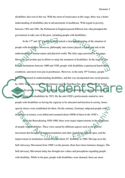 History of Dis/Ability Response