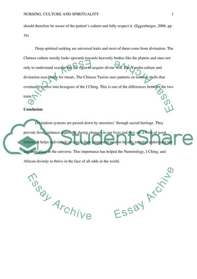 Culture and Spirituality - Discussion