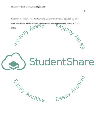 Humans, Technology, Nature and Spirituality