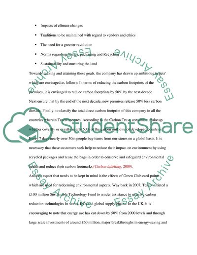 Environmental Sustainability Records of Tesco