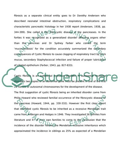 The Suggestion of Cystic Fibrosis