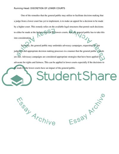 Discretion Of Lower Courts