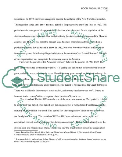 The US has gone through several keyboom and bust cycles since the Civil War