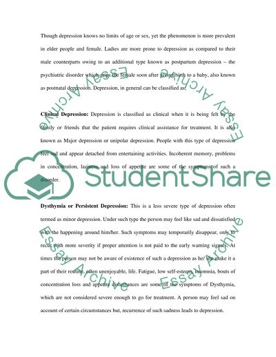 Depression -bachelor in nursing