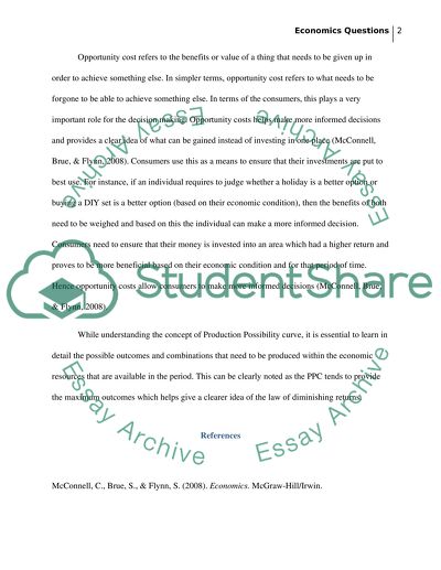 Economic Questions: Opportunity Cost