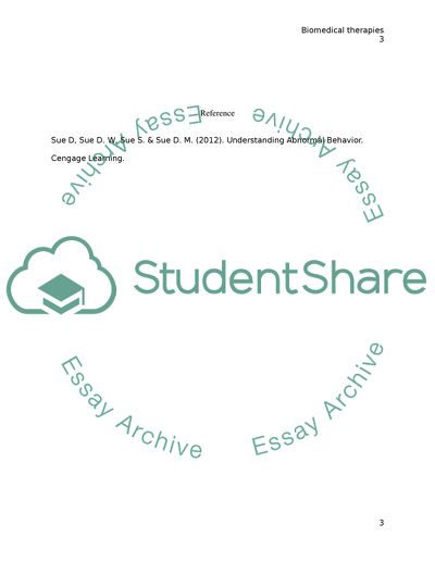 Antidepressants, Antipsychotics, and Other Biomedical Therapies