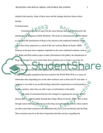 Changes Brought on by Blogging and Social Media on Public Relations