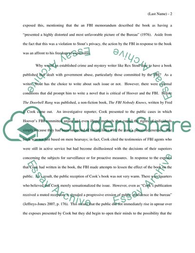 The Doorbell Rang: A Critique of Hoovers FBI