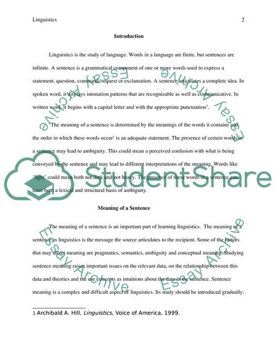 Linguistics, Semantics and Pragmatics