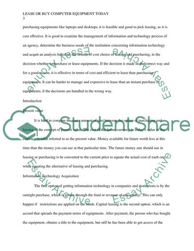 Leasing Computer Equipment and System