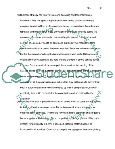 Enterprising management ( food care ltd-quality caterer must cut a bigger slice of the profits cake)