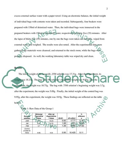 Osmosis Movement Peculiarities