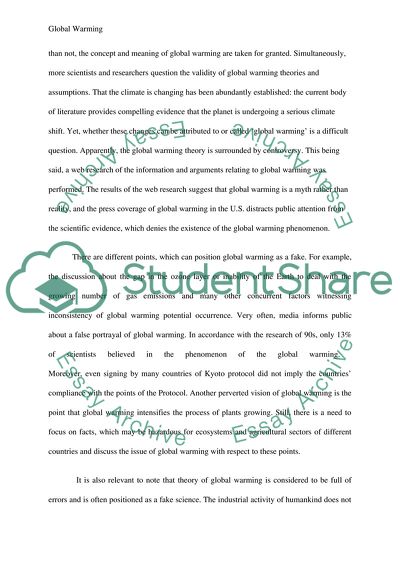 Reasons and Consequences of Global Warming