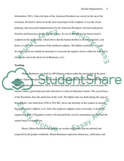 Secular Organizations and Sacred Places Paper