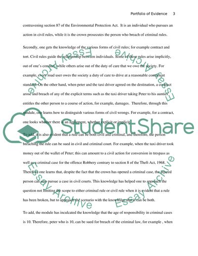 Portfolio of evidence